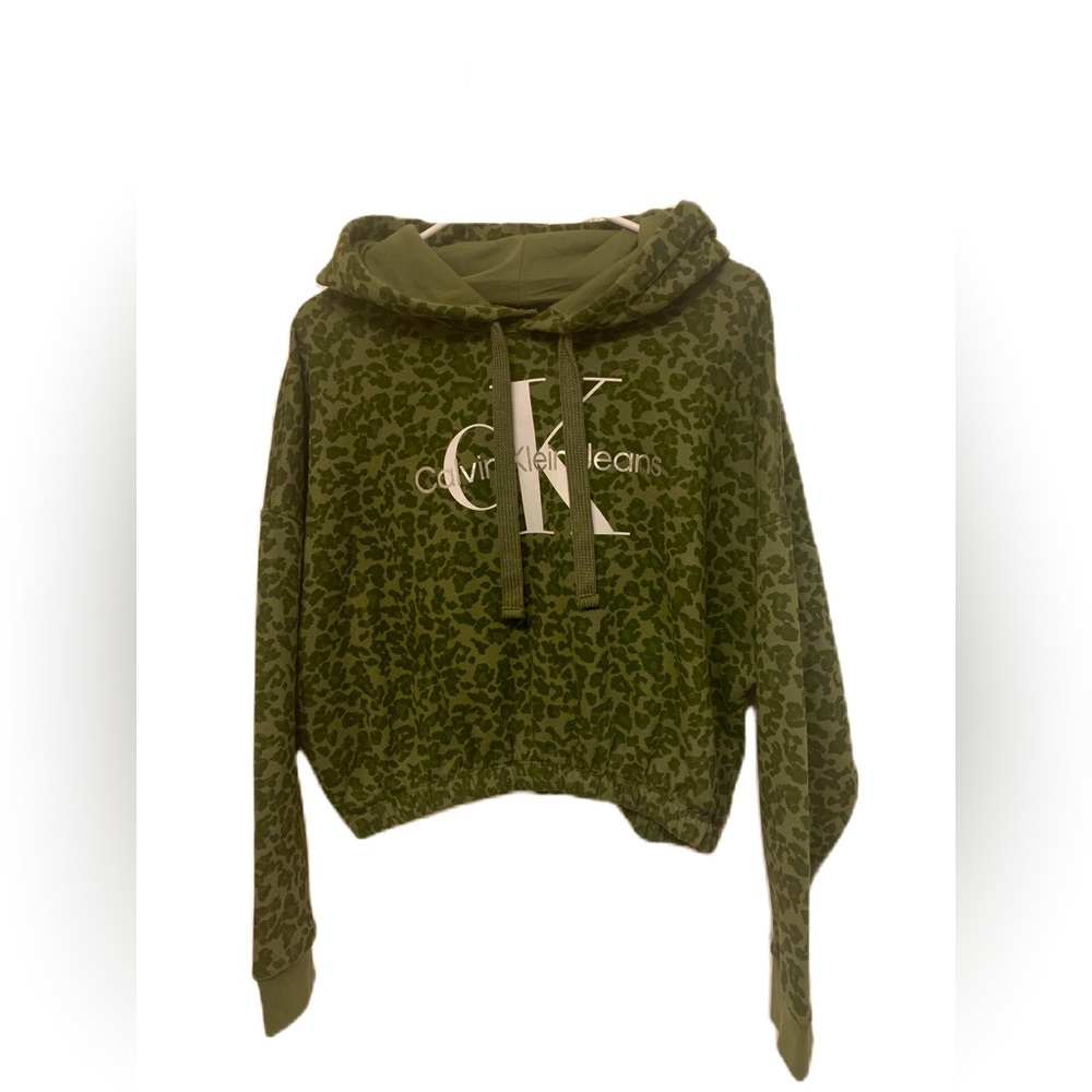 Calvin Klein Jeans Crop Hoodie (Size Large)